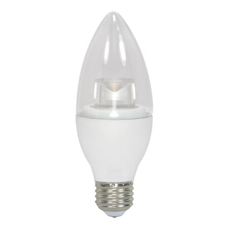 Satco Bulb, LED, 4W, B11, Medium, 120V, Clear, 27K S28617
